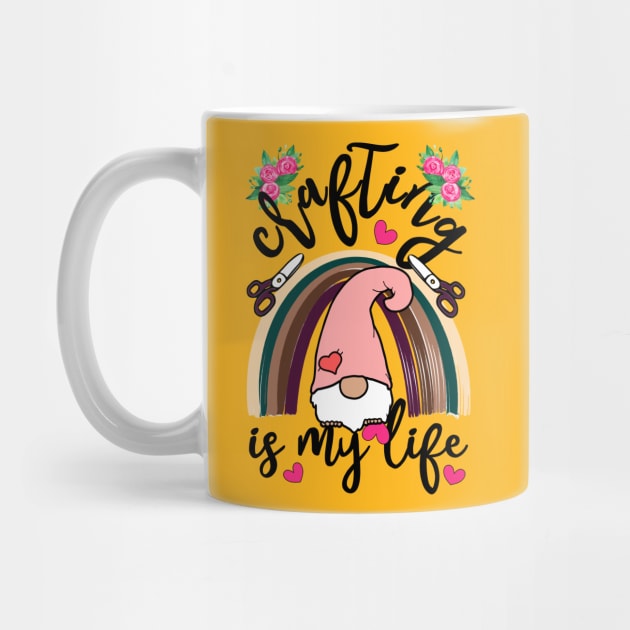 Crafting Makes Everything Better Crafting Is My Life Gnome Rainbow and Scissors by alcoshirts